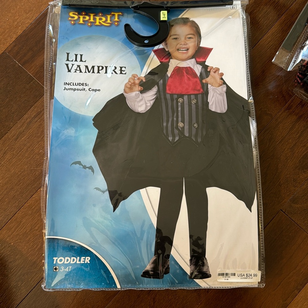 Spirit Halloween costume little vampire toddler vampire